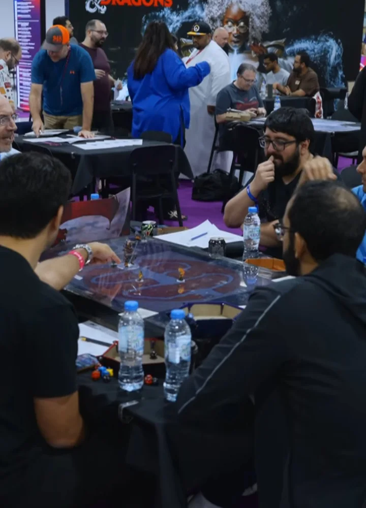 Players around a Dungeons & Dragons table at tabletop.me